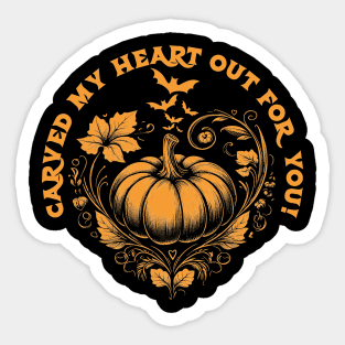 Pumpkin Heart Witch Hat Sticker